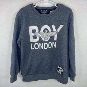 BOY LONDON Boys Kids Dark Grey Crew Neck Sweatshirt w/Logo Chest Size 130 US 6-7